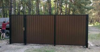 Купить распашные ворота из профнастила Кореновск, цена от 2690 руб.